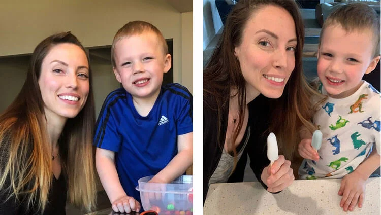 Doctor posing with son